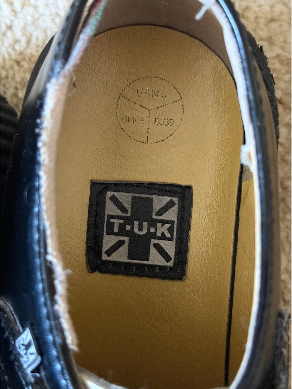T.U.K. Black and White Checkerboard Creepers Platform Shoes Men’s US 6